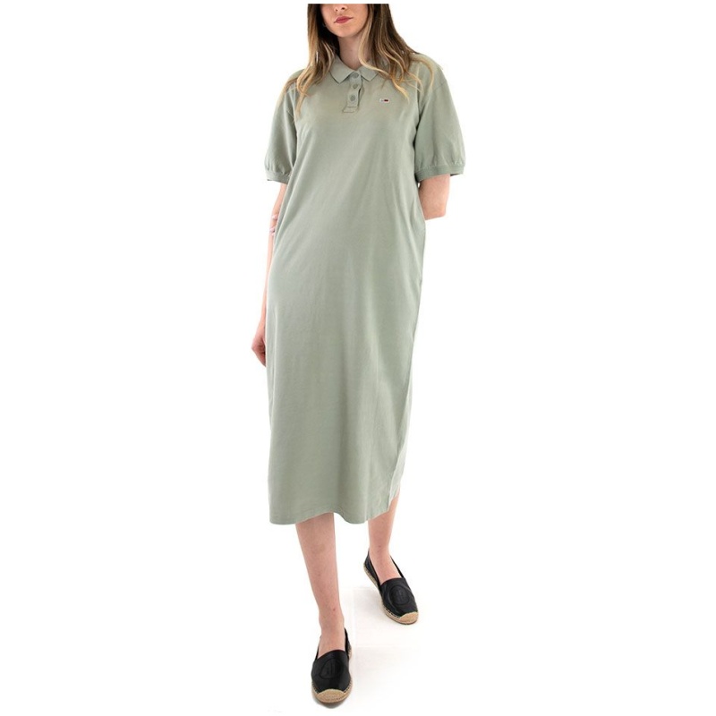 TJW SOLID STRETCH POLO DRESS